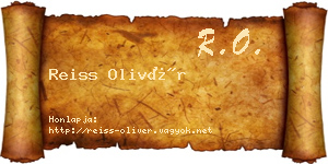Reiss Olivér névjegykártya